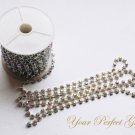 30 Feet/10 Yard SS12 3.2mm Clear AB Rhinestone Chain Crystal Silver Wedding Cake Banding RC012