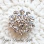 1 pc Round Circle Diamante Rhinestone Crystal Button Hair Clip Wedding Invitation BT013