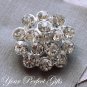 100 Round Circle Diamante Rhinestone Crystal Button Hair Clip Wedding Invitation Ring Pillow BT013