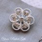 10 Round Circle Diamante Rhinestone Crystal Button Hair Clip Wedding Invitation Ring Pillow BT026