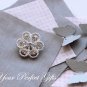 20 Round Circle Diamante Rhinestone Crystal Button Hair Clip Wedding Invitation Ring Pillow BT026