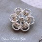 100 Round Circle Diamante Rhinestone Crystal Button Hair Clip Wedding Invitation Ring Pillow BT026
