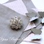 20 Round Circle Diamante Rhinestone Crystal Button Hair Clip Wedding Invitation Ring Pillow BT013