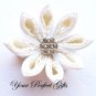20 Round Circle Flower Diamante Rhinestone Crystal Button Hair Clip Wedding Invitation Ring BT104