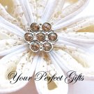 100 Round Circle Flower Diamante Rhinestone Crystal Button Hair Clip Wedding Invitation Ring BT104