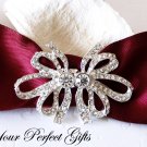 1 pc Rhinestone Crystal Silver Buckle Slider Closure Clasp Wedding Invitation Cake Decoration BK091