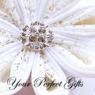 10 Oval Diamante Rhinestone Crystal Button Hair Flower Clip Wedding Invitation Ring Pillow BT064