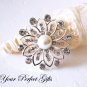 1 pc 46mm Flower Rhinestone Crystal Diamante Pearl Silver Brooch Pin Jewelry Cake Decoration BR040