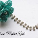 30 feet/10 yard Multi Row (2 Row) Rhinestone Chain Crystal Silver Wedding Cake Banding Ribbon RC024