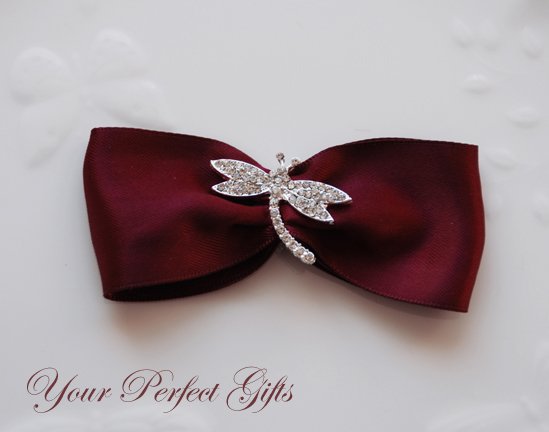100 Dragonfly Silver Rhinestone Crystal Buckle Slider Wedding Invitation Bouquet jewelry BK092