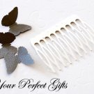 10 pcs 2 inch Silver Metal Hair Combs 10 Teeth Wedding Bridal Flower Tiara Jewelry Supplies AC005