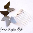 10 pcs 1.25 inch Silver Metal Hair Combs 6 Teeth Wedding Bridal Flower Tiara Jewelry Supplies AC004
