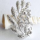 1 pc 2-3/4" Fancy Flower Rhinestone Crystal Diamante Silver Brooch Pin Jewelry Cake Decoration BR017