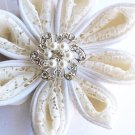 50 Round Diamante 1" (25mm) Rhinestone Crystal Pearl Button Hair Clip Wedding Invitation BT011