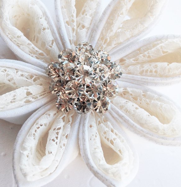 1 pc Round Diamante 1.1" (27mm) Rhinestone Crystal Button Hair Clip Wedding Invitation BT019