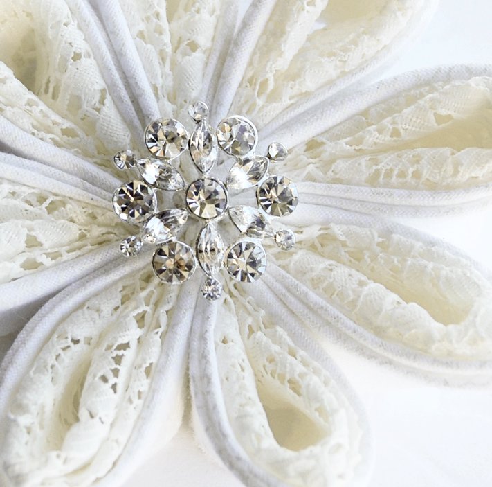 100 Round Diamante 24mm Rhinestone Crystal Button Hair Clip Wedding Invitation BT022