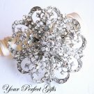 1 pc Fancy Flower Rhinestone Crystal  Diamante Silver Brooch Pin Jewelry Cake Decoration BR016