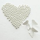 1000 White Half Round Flat Back Pearl 3mm Wedding Invitation Scrapbooking Phone Case Nail Art LP047
