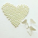 1000 Light Ivory Cream Half Round Flat Back Pearl 4mm Wedding Invitation scrapbooking LP051