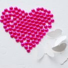 1000 Fuchsia Hot Pink Half Round Flat Back Pearl 3mm Wedding Invitation scrapbooking LP042