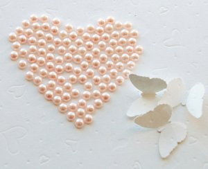 1000 Light Pastel Pink Half Round Flat Back Pearl 3mm Wedding Invitation scrapbookingNail Art LP007
