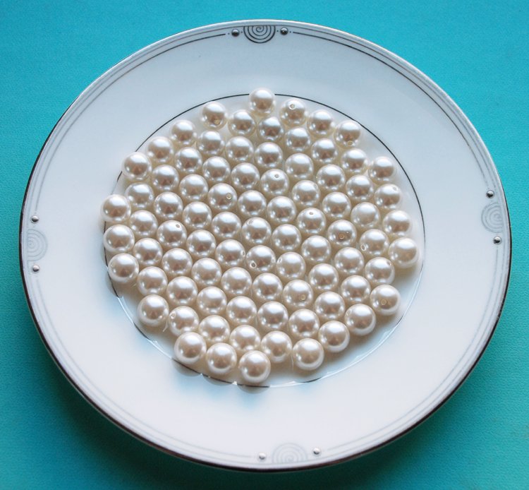 Light Ivory Cream 100 pcs Half Drilled Round Pearl 12mm For Wedding Jewelry Earstuds Making LP034