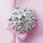 100 Round Diamante 1.25" (32mm) Rhinestone Crystal Button Hair Clip Wedding Invitation BT060