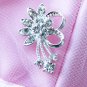 100 pcs 1.2" Fancy Diamante Rhinestone Crystal Button Hair Clip Wedding Invitation BT069