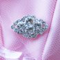 1 pc Diamond Square Rhinestone Crystal Diamante Button Hair Clip Wedding Invitation BT090