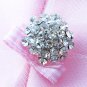 1 pc Dome Round Diamante Rhinestone Crystal Button Hair Clip Wedding Invitation BT093