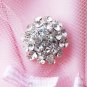 10 pcs Dome Round Diamante Rhinestone Crystal Button Hair Clip Wedding Invitation BT093