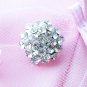 10 pcs Dome Round Diamante Rhinestone Crystal Button Hair Clip Wedding Invitation BT093
