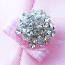 20 pcs Dome Round Diamante Rhinestone Crystal Button Hair Clip Wedding Invitation BT093
