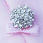 20 pcs Dome Round Diamante Rhinestone Crystal Button Hair Clip Wedding Invitation BT093