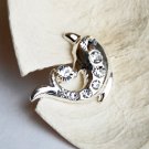 10 pcs Dolphin Diamante Rhinestone Crystal Button Hair Clip Wedding Invitation BT076