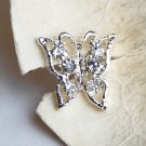 10 pcs Butterfly Diamante Rhinestone Crystal Button Hair Clip Wedding Invitation BT085