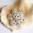 10 Round Flower 1.2" (30mm) Diamante Rhinestone Crystal Button Hair Clip Wedding Invitation BT078
