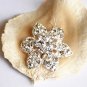 50 Round Flower 1.2" (30mm) Diamante Rhinestone Crystal Button Hair Clip Wedding Invitation BT078