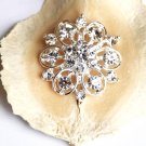 100 pcs 1-1/8" (28mm) Round Diamante Rhinestone Crystal Button Hair Clip Wedding Invitation BT094
