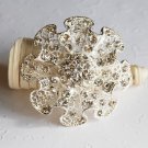 1 pc 2-3/8" Rhinestone Crystal Diamante Silver Flower Brooch Pin Jewelry Cake Decoration BR054