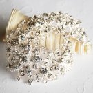 1 pc 2-3/4" Rhinestone Crystal Diamante Silver Flower Brooch Pin Jewelry Cake Decoration BR050