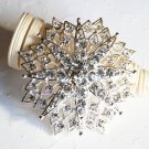 1 pc 2-3/8" Rhinestone Crystal Diamante Silver Flower Brooch Pin Jewelry Cake Decoration BR051
