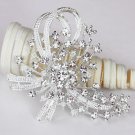 1 pc Rhinestone Crystal Diamante  Silver Flower Brooch Pin Jewelry Cake Decoration BR062