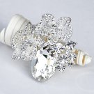 1 pc Rhinestone Crystal Diamante Silver Flower Brooch Pin Jewelry Cake Decoration BR047