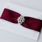 1 pc Fancy OVAL Silver Diamante Rhinestone Crystal Buckle Slider Wedding Invitation BK060