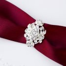 1 pc Fancy OVAL Silver Diamante Rhinestone Crystal Buckle Slider Wedding Invitation BK061