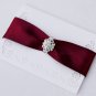 1 pc Fancy OVAL Silver Diamante Rhinestone Crystal Buckle Slider Wedding Invitation BK061
