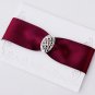 10 Fancy OVAL Silver Diamante Rhinestone Crystal Buckle Slider Wedding Invitation Chair Cover BK074