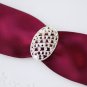 20 Fancy OVAL Silver Diamante Rhinestone Crystal Buckle Slider Wedding Invitation Chair Cover BK074