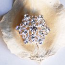 100 pcs 25mm Rhinestone Button Round Diamante Crystal Hair Clip Wedding Invitation BT049